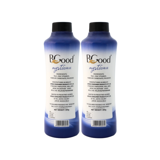 BGood | Mystic Blue Talcum Powder For Body & Face 300ml x 2 Pack | Suitable for All Skin Type