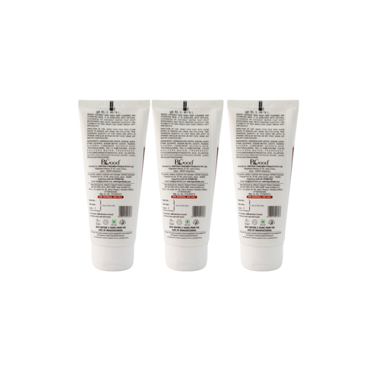 BGood | Coconut Hydrating Face Wash – 100ml x 3 Pack | Paraben Free Unisex Facewash