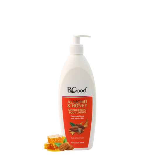 BGood | Almond & Honey Moisturising Body Lotion – 500ml Bottle | Lotion for Women & Men