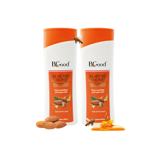 BGood| Almond & Honey Moisturising Body Lotion – 2 x 300ml | Lotion Cream for Women & Men