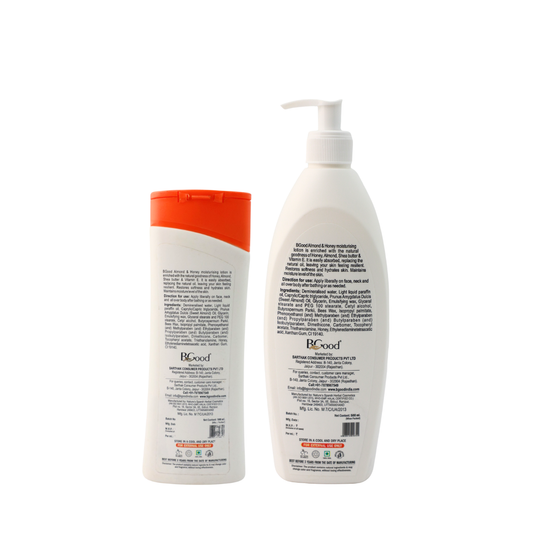 BGood| Almond & Honey Moisturising Body Lotion – 500ml + 300ml Pack | Lotion Cream for Women & Men