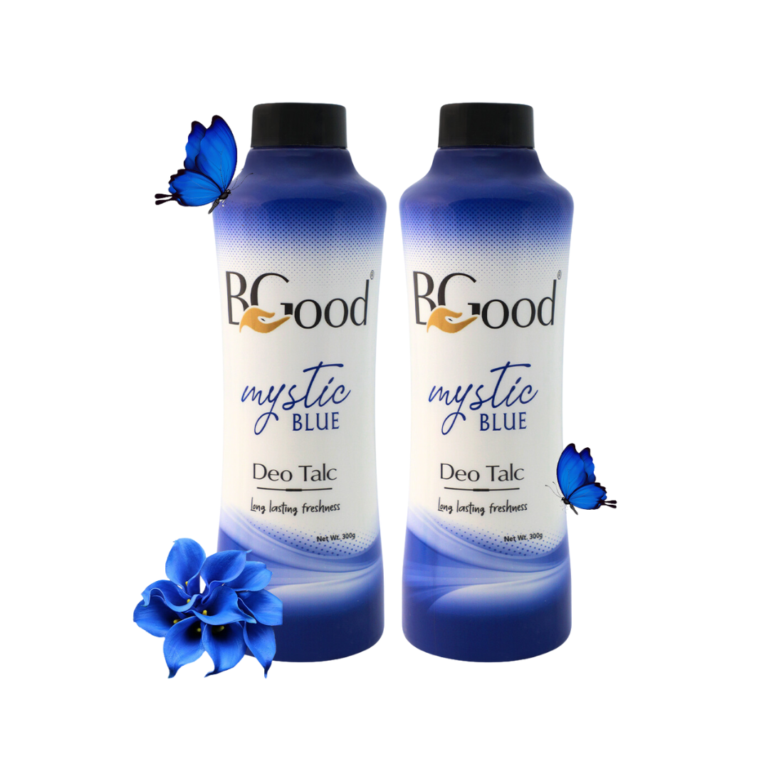 BGood | Mystic Blue Talcum Powder For Body & Face 300ml x 2 Pack | Suitable for All Skin Type