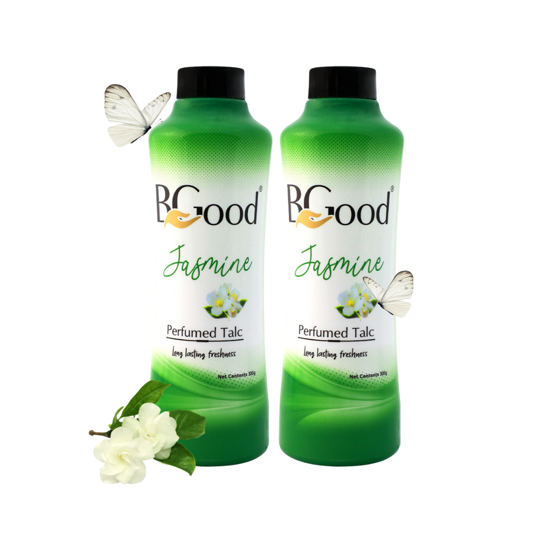 BGood | Jasmine Perfumed Talcum Powder 300ml x 2 Pack  | Suitable for All Skin Type
