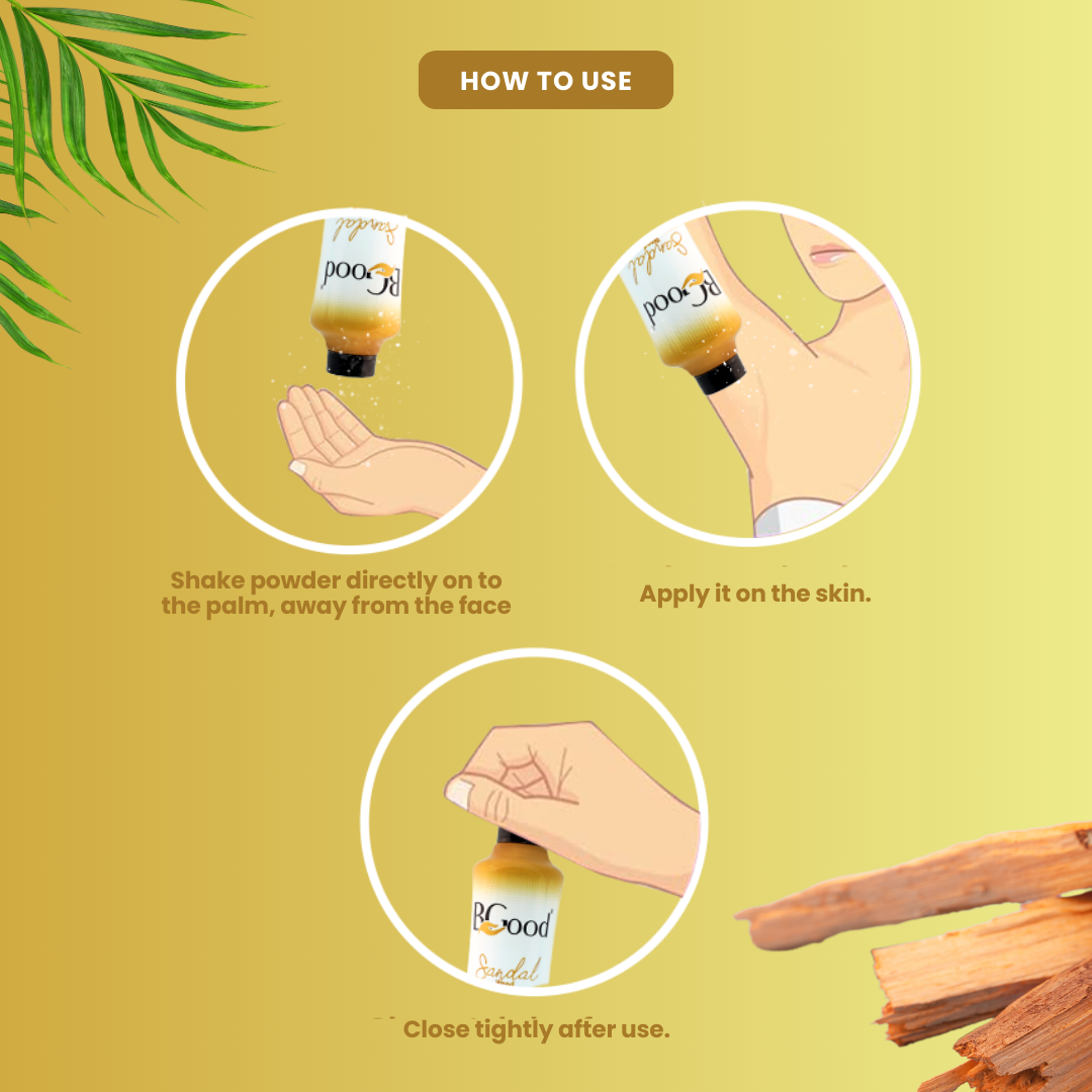 BGood | Sandal Wood Perfumed Talcum Powder 300 gm x 5 Pack | Suitable for All Skin Type