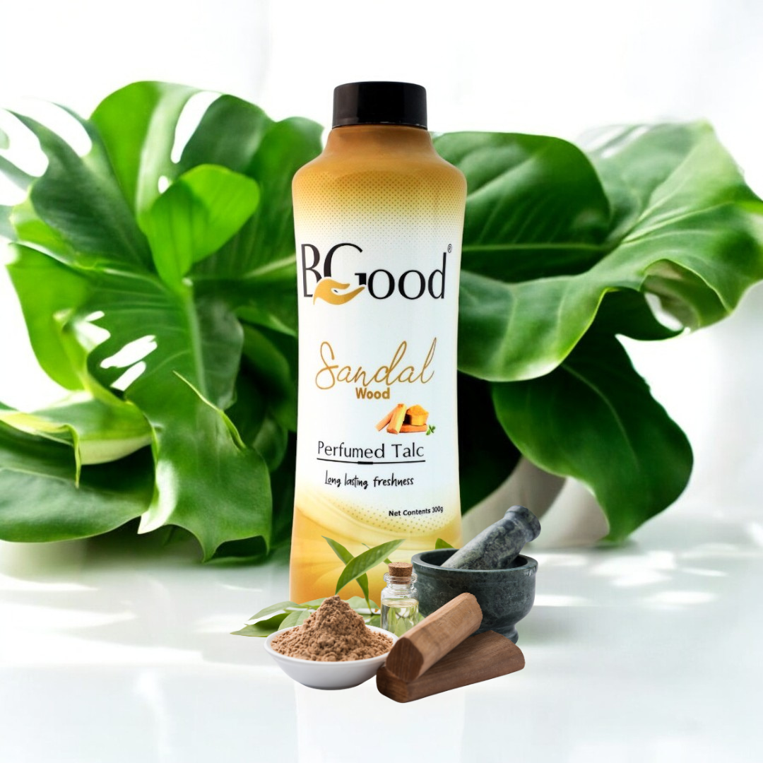 BGood | Sandal Wood Perfumed Talcum Powder 300 gm x 5 Pack | Suitable for All Skin Type
