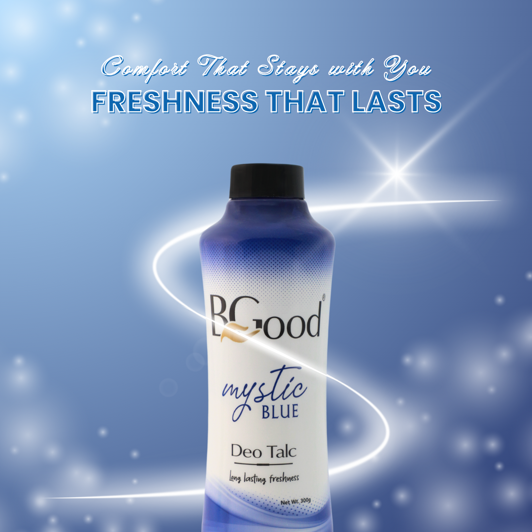 BGood | Mystic Blue Talcum Powder For Body & Face 300gm x 3 Pack | Suitable for All Skin Type
