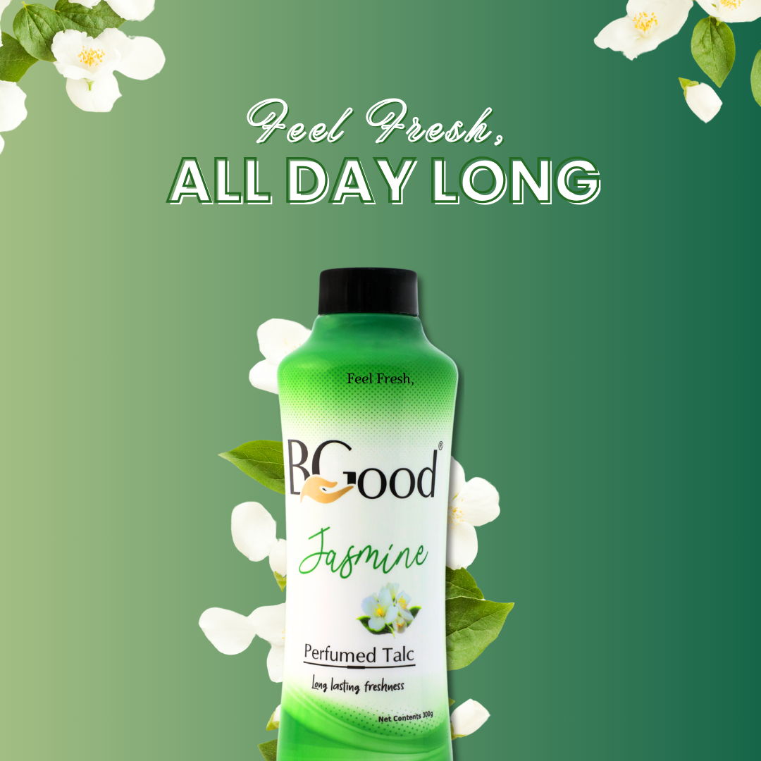 BGood | Jasmine Perfumed Talcum Powder 300gm x 5 Pack  | Suitable for All Skin Type