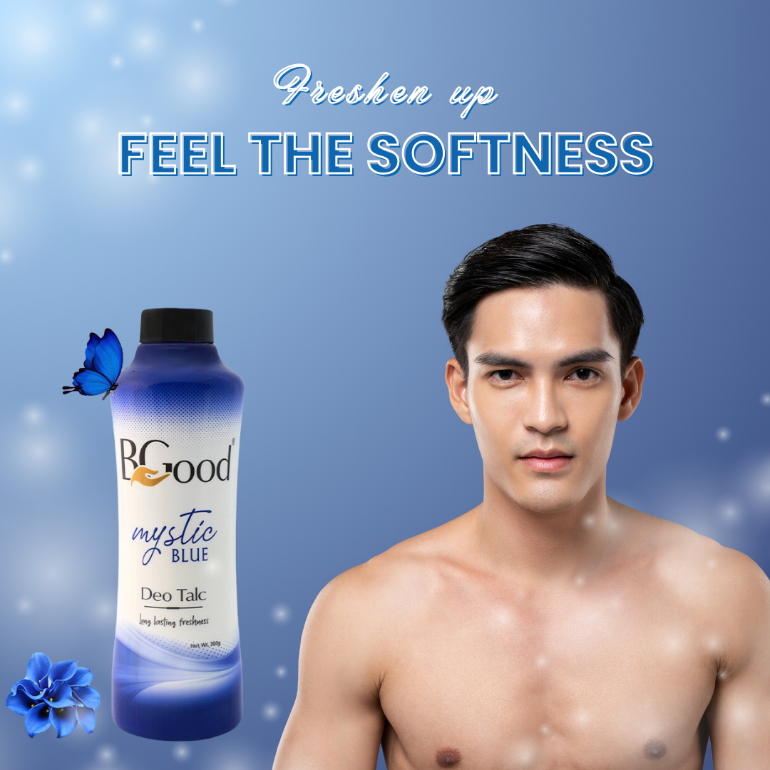 BGood | Mystic Blue Talcum Powder For Body & Face 300gm x 3 Pack | Suitable for All Skin Type