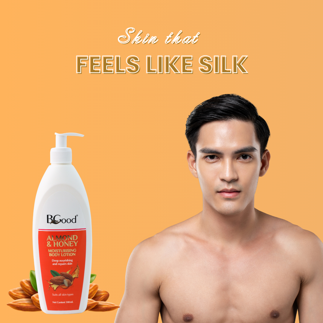 BGood | Almond & Honey Moisturising Body Lotion – 500ml Bottle | Lotion for Women & Men
