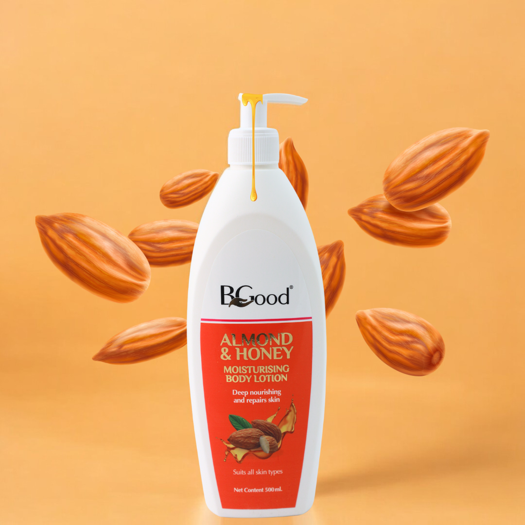 BGood | Almond & Honey Moisturising Body Lotion – 500ml Bottle | Lotion for Women & Men