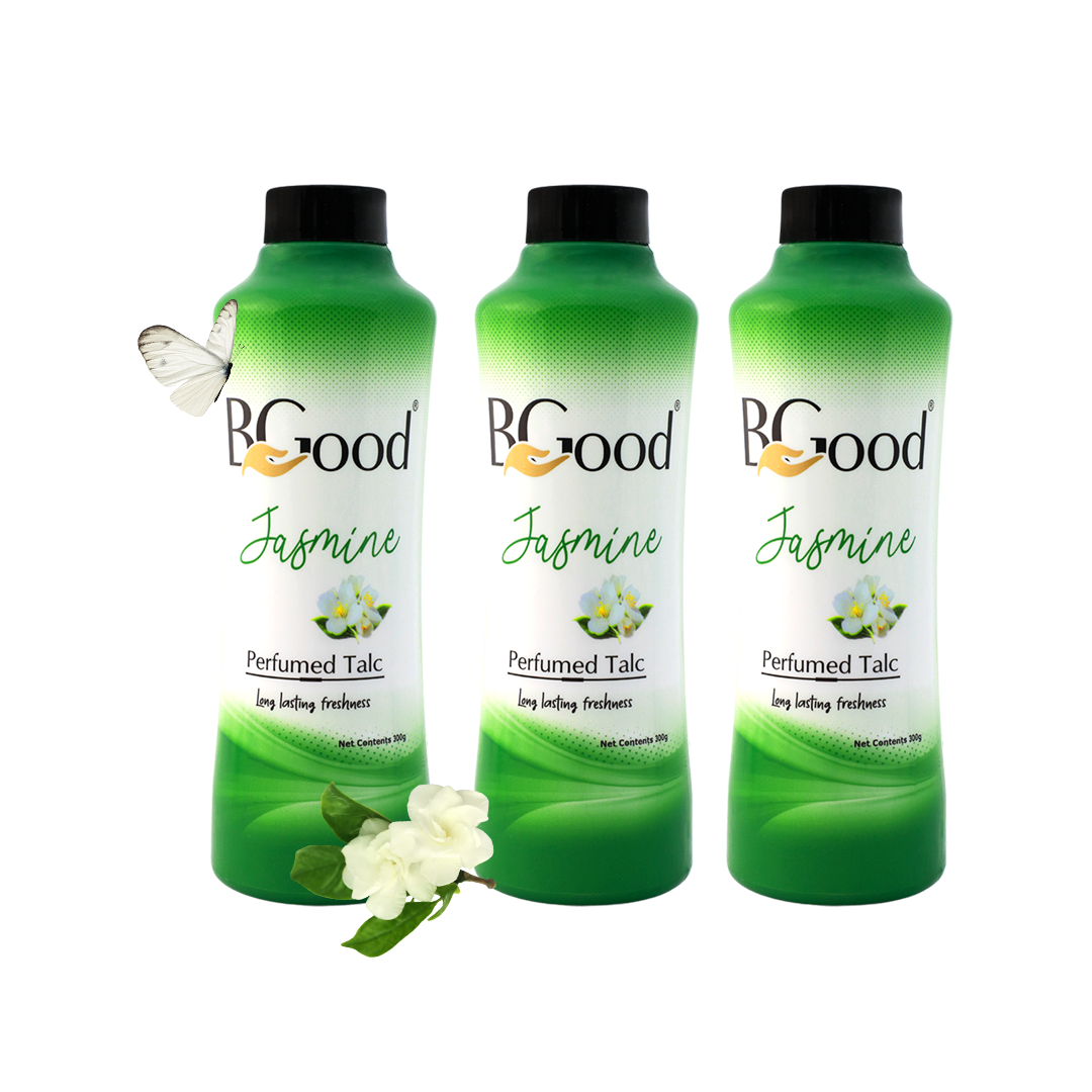 BGood | Jasmine Perfumed Talcum Powder 300ml x 3 Pack  | Suitable for All Skin Type