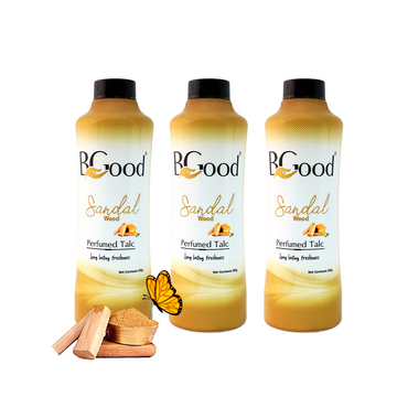 BGood | Sandal Wood Perfumed Talcum Powder 300 gm x 3 Pack | Suitable for All Skin Type