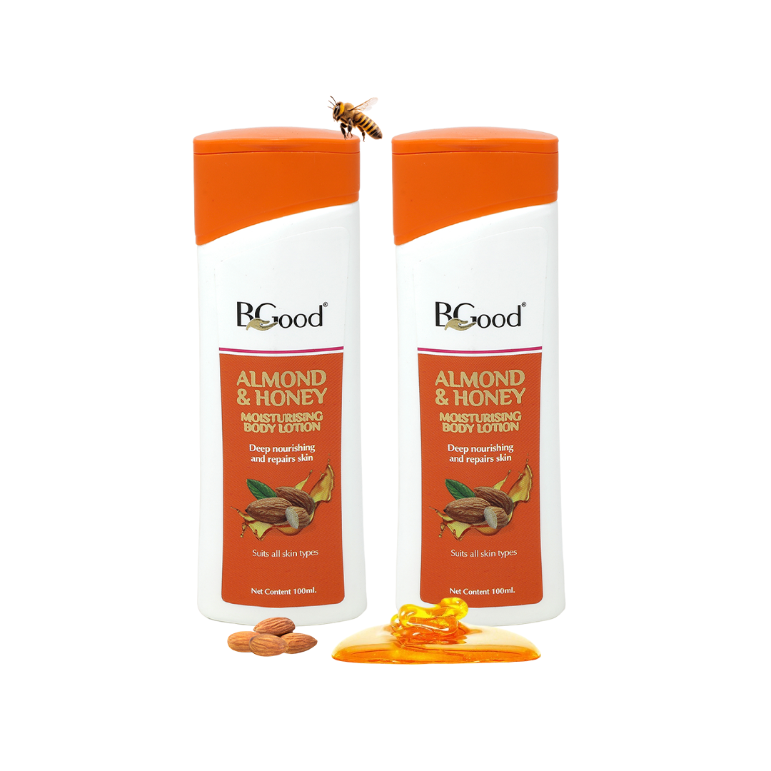 BGood | Almond & Honey Moisturizing Body Lotion – 100ml x 2 Bottle | Lotion Cream for Women & Men
