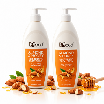 BGood | Almond & Honey Moisturising Body Lotion – 2 x 500ml Bottle | Lotion for Women & Men