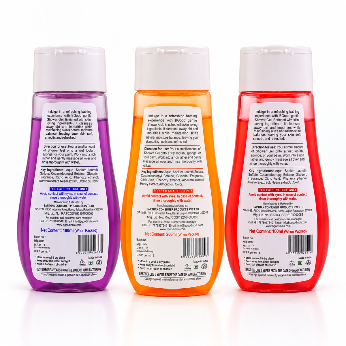 Shower Gel 200 ml | Temptation, Almond & Honey, Magical Orchid