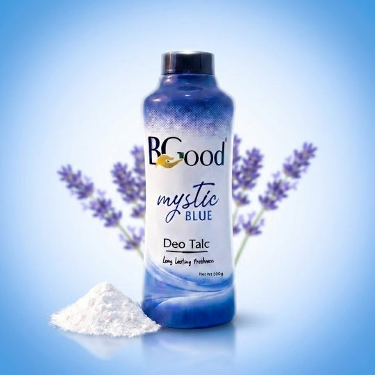 BGood | Mystic Blue Talcum Powder For Body & Face 300gm x 3 Pack | Suitable for All Skin Type
