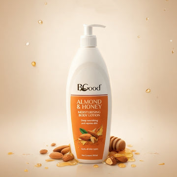 BGood | Almond & Honey Moisturising Body Lotion – 500ml Bottle | Lotion for Women & Men